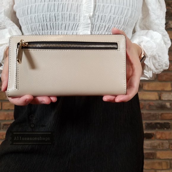 Kate Spade STACI Large SLIM BIFOLD Wallet Beige - Picture 2 of 7